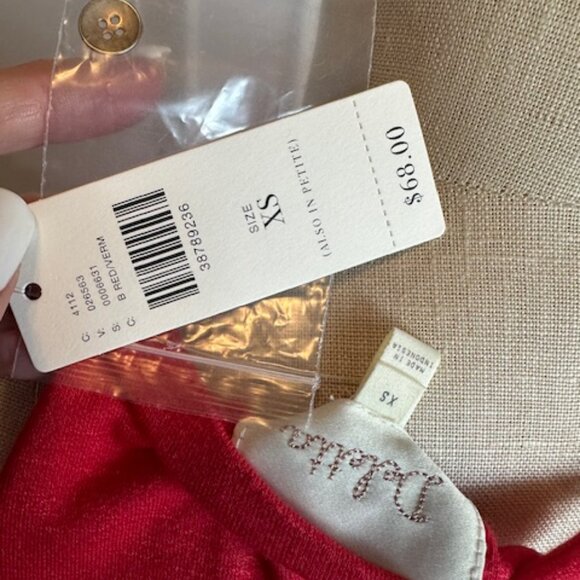 Deletta Anthropologie NWT Coral Red Asymmetrical Top - Picture 8 of 16